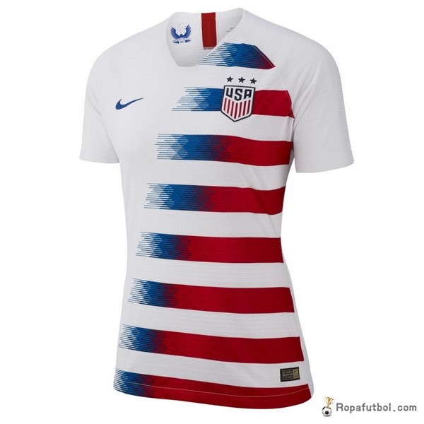 Camiseta Estados Unidos Replica Primera Ropa Mujer 2018 Blanco